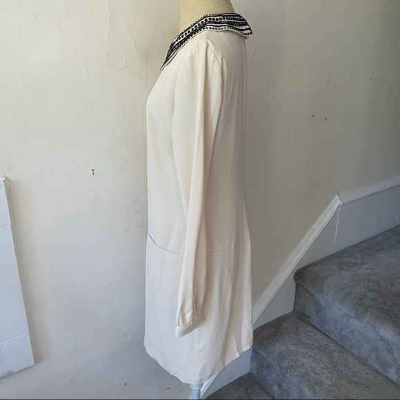 Trina Turk Embellished Collar Crepe Baroness Dress - Picture 4 of 8